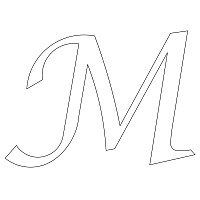 calligraphy font capital m